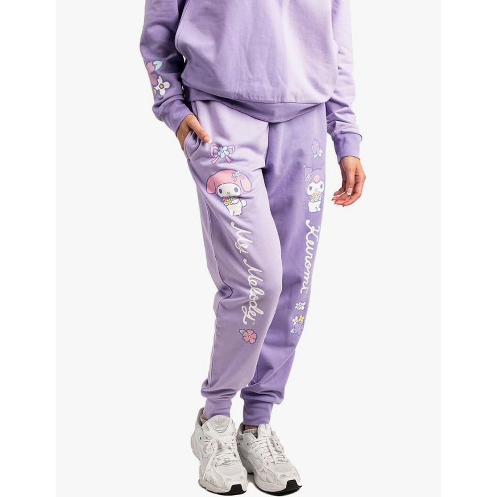 Bioworld Sanrio Hello Kitty My Melody Kuromi Purple Sweatpants Joggers Womens M